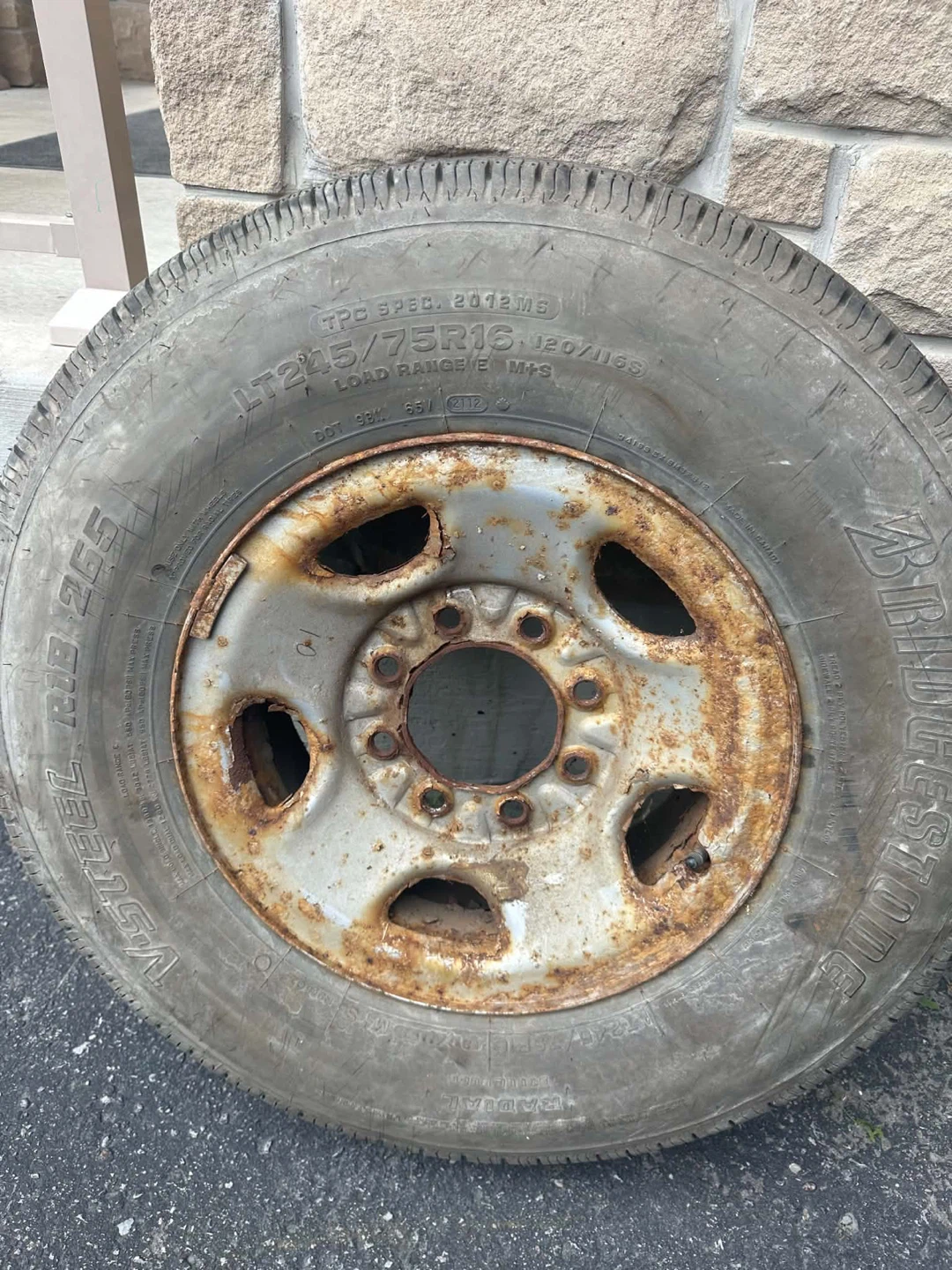 Bridgestone V-Steel Rib 265 Tire with Steel Rim - photo 2