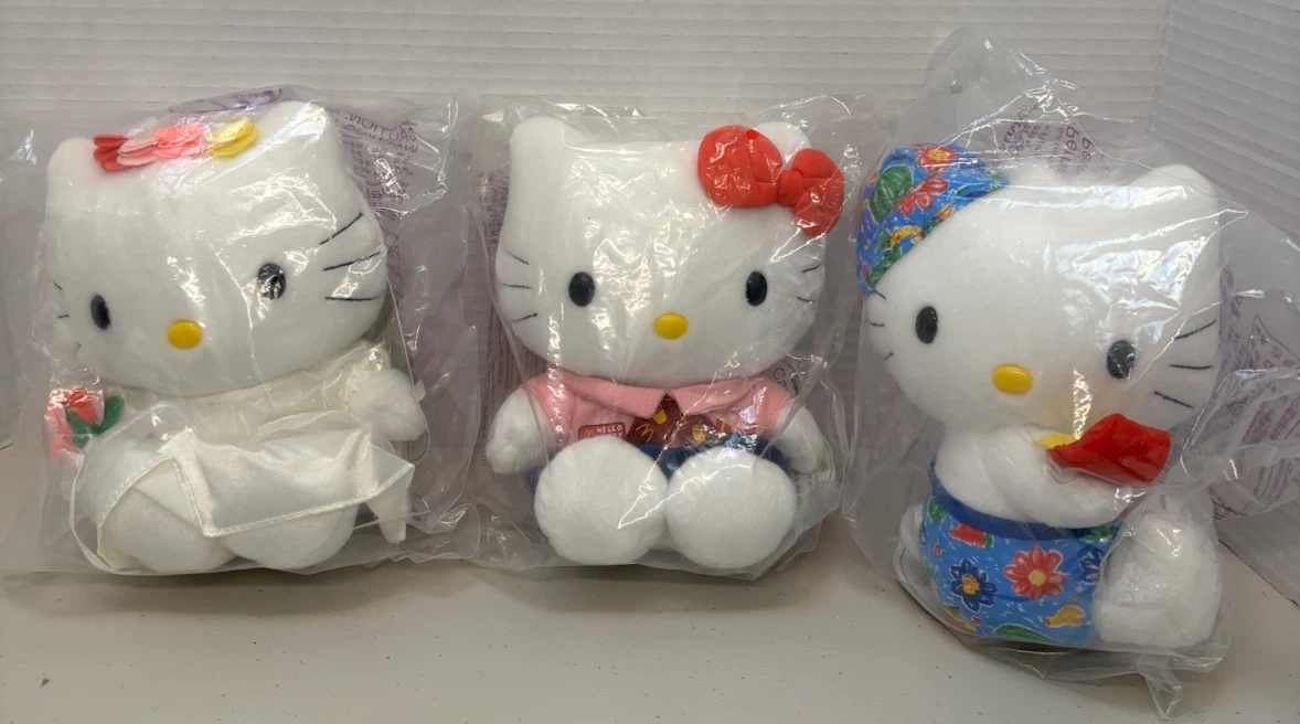 Set of 3 Hello Kitty McDonald's Plush Toys