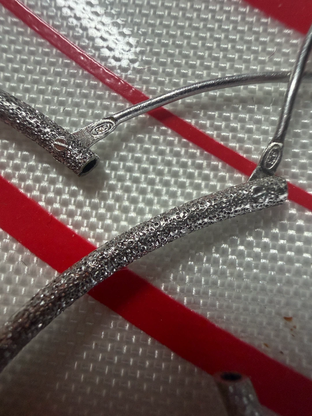 Big Sterling Silver Glitter Hoop Earrings - photo 2