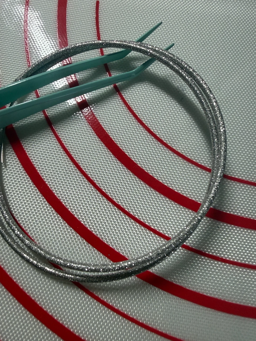 Big Sterling Silver Glitter Hoop Earrings - photo 3