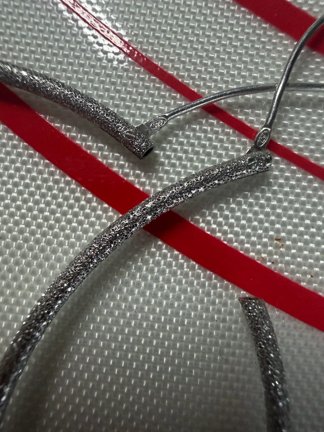 Big Sterling Silver Glitter Hoop Earrings - photo 5