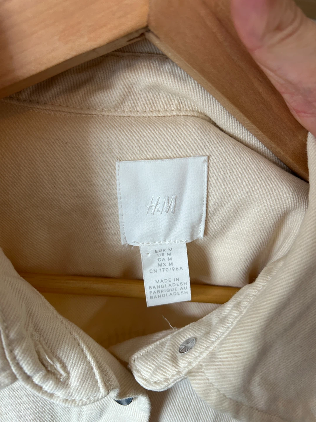H&M vintage Cream Denim Shirt Jacket - photo 2