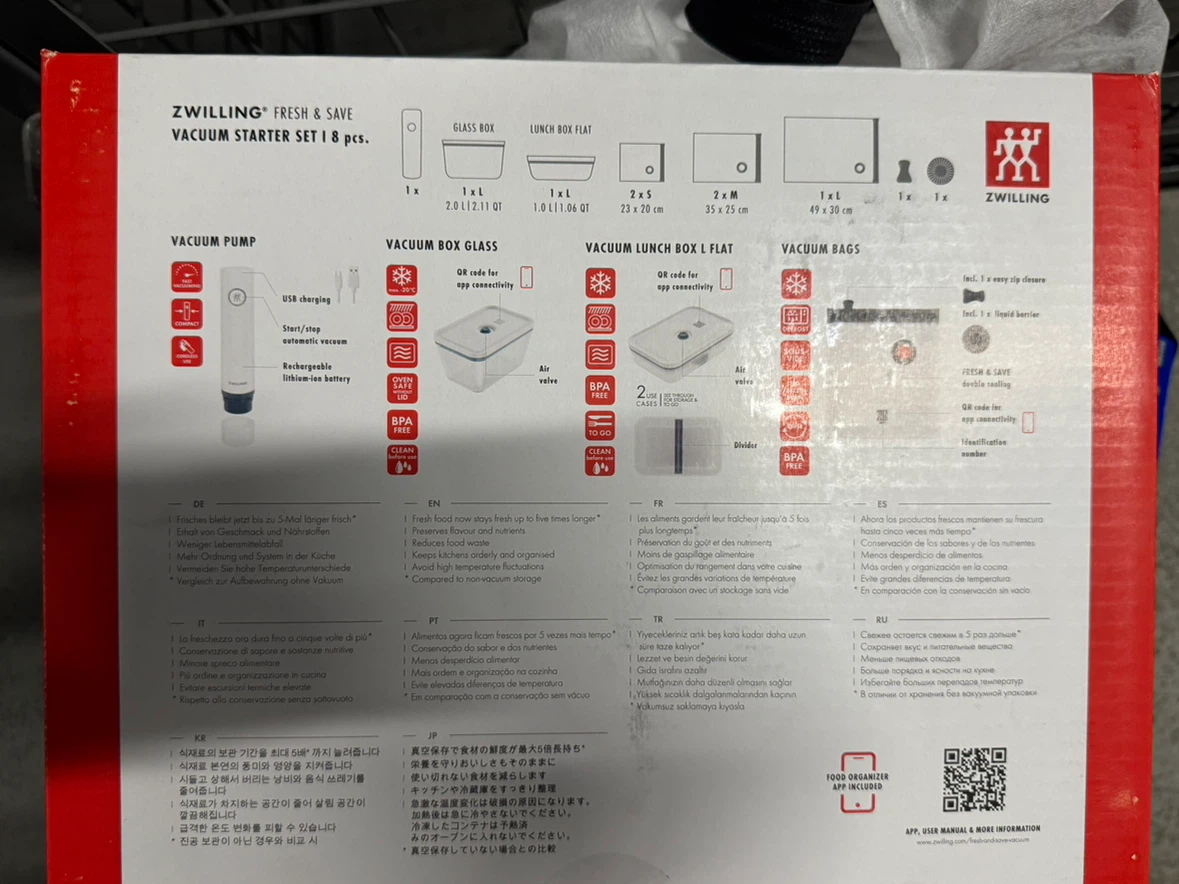New! Zwilling Fresh & Save Vacuum Starter Set 8 pcs - photo 2