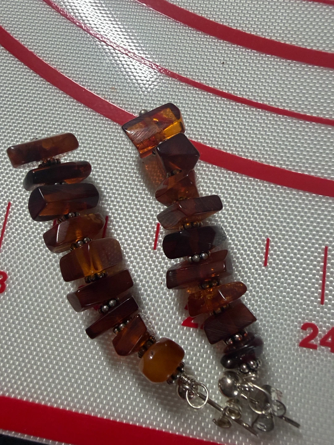 Natural Baltic Amber Sterling Silver Long Dangle Earrings - photo 5
