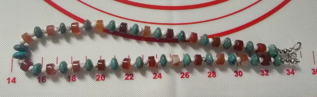 Boho Heishi Strand Agate and green and white turquoise - photo 2