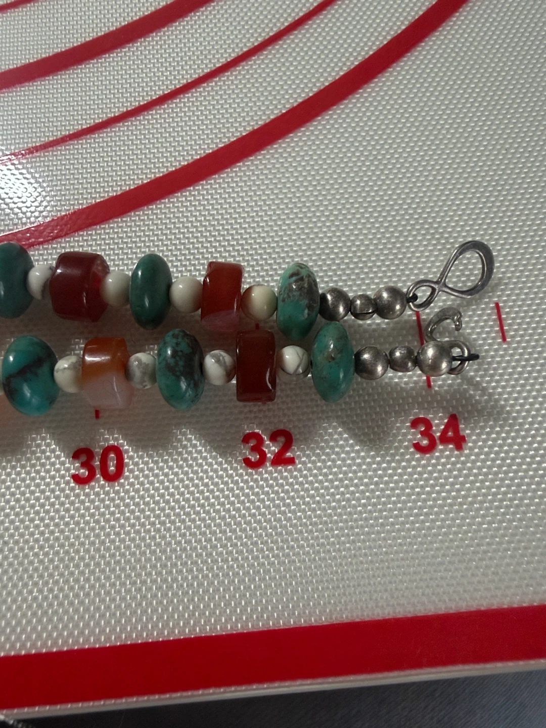 Boho Heishi Strand Agate and green and white turquoise - photo 3