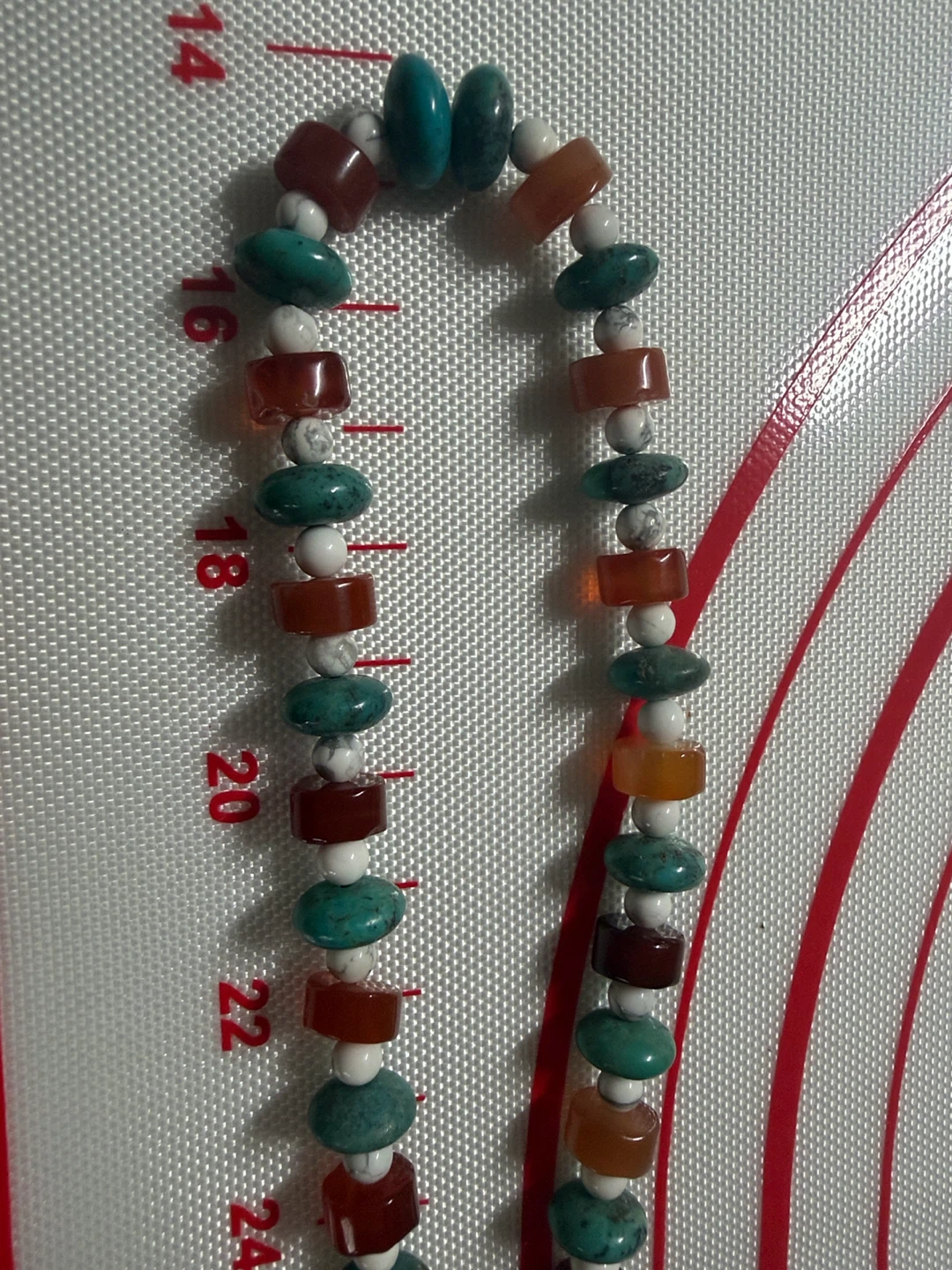 Boho Heishi Strand Agate and green and white turquoise - photo 4