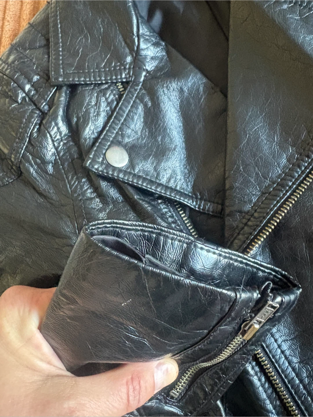 H&M Black Faux Leather Biker Jacket - photo 3