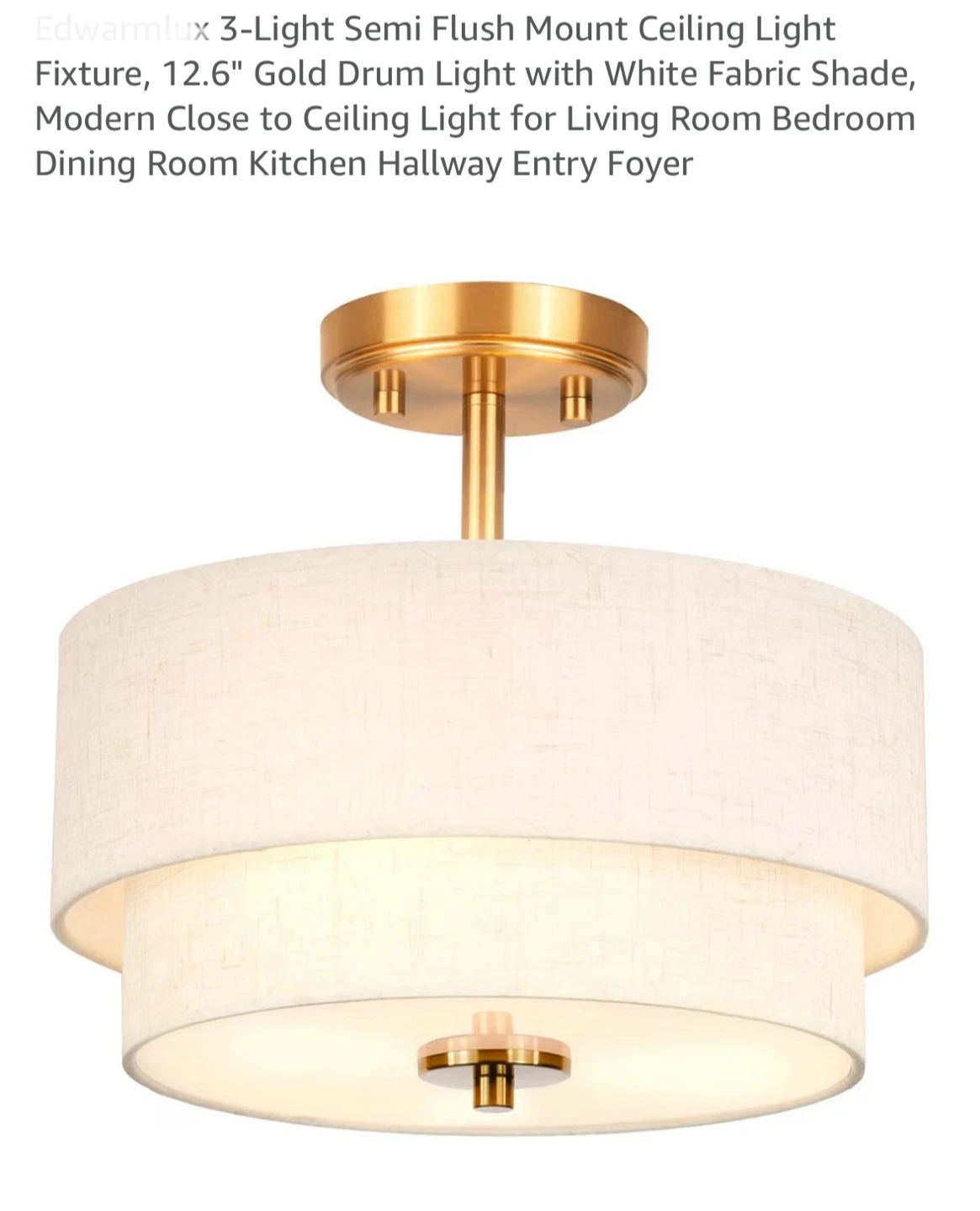 Edwarmlux 3-Light Semi Flush Mount Ceiling Light