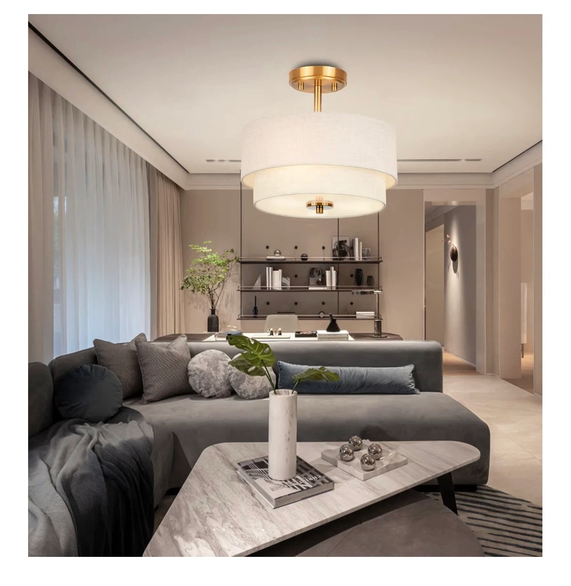 Edwarmlux 3-Light Semi Flush Mount Ceiling Light - photo 2