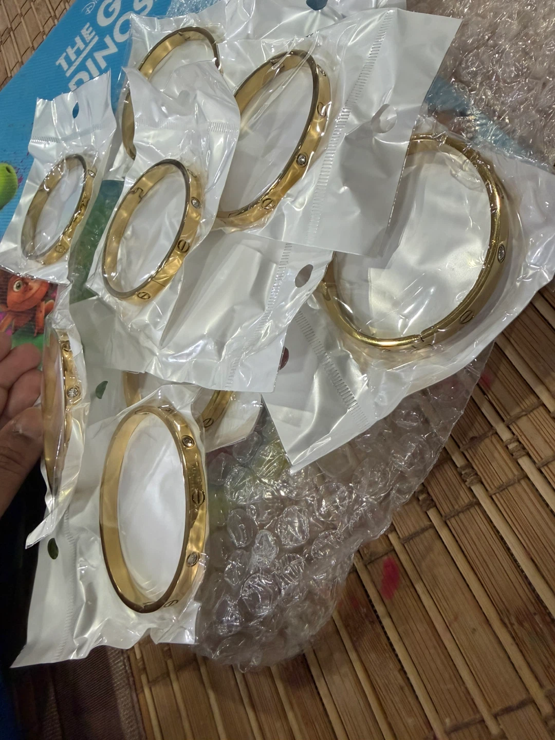 Gold Tone Screw Design Bangles - photo 2