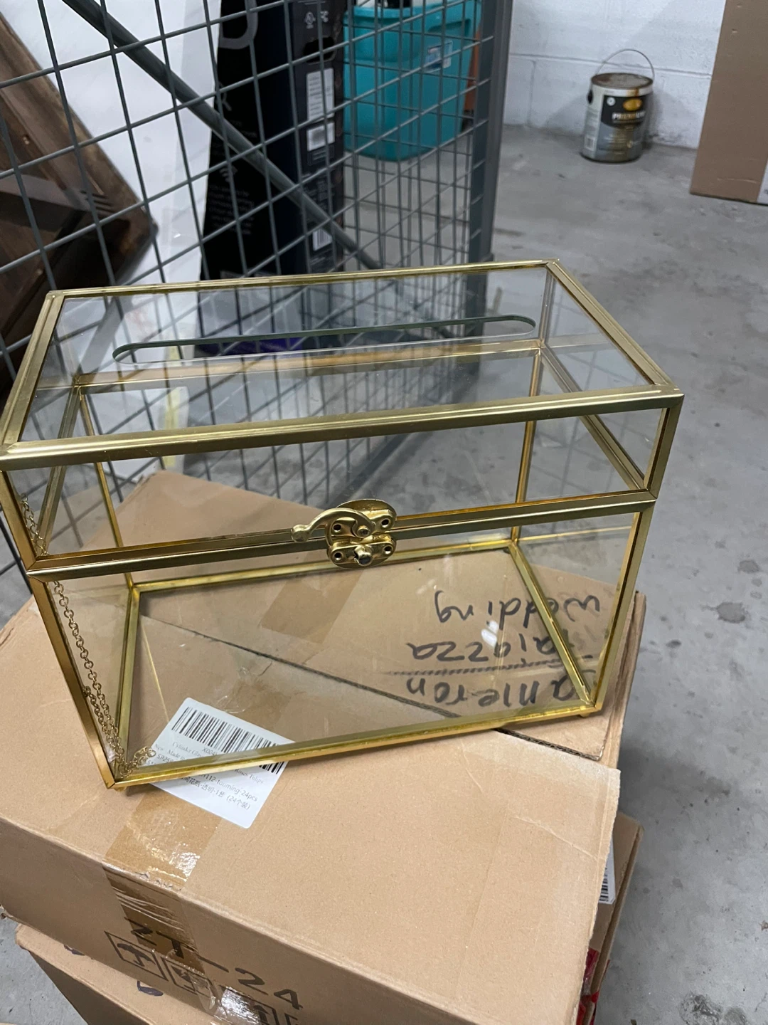 Glass Wedding Card Box and Card Stands