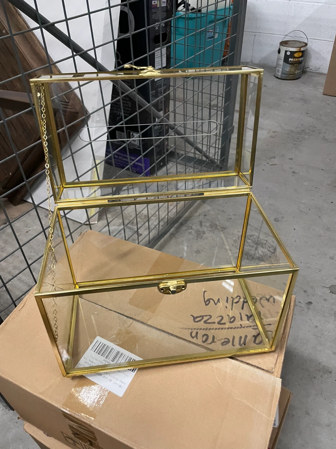 Glass Wedding Card Box and Card Stands - photo 2