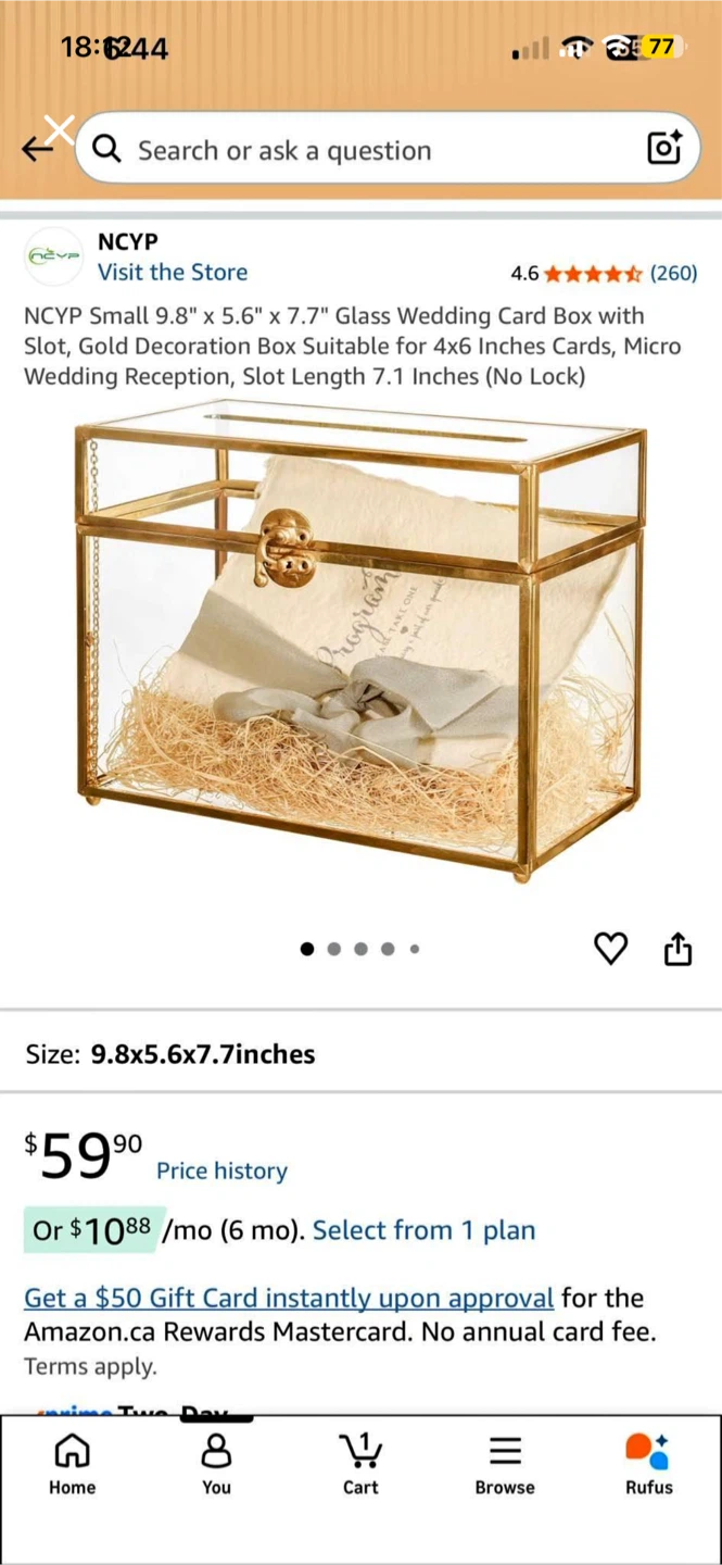 Glass Wedding Card Box and Card Stands - photo 3