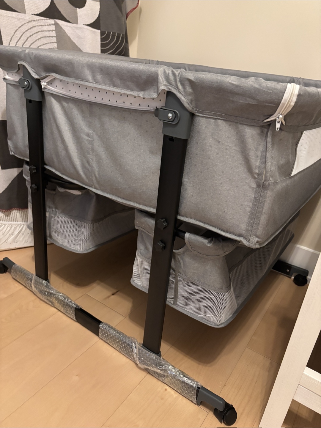 Grey Baby Bassinet with Storage