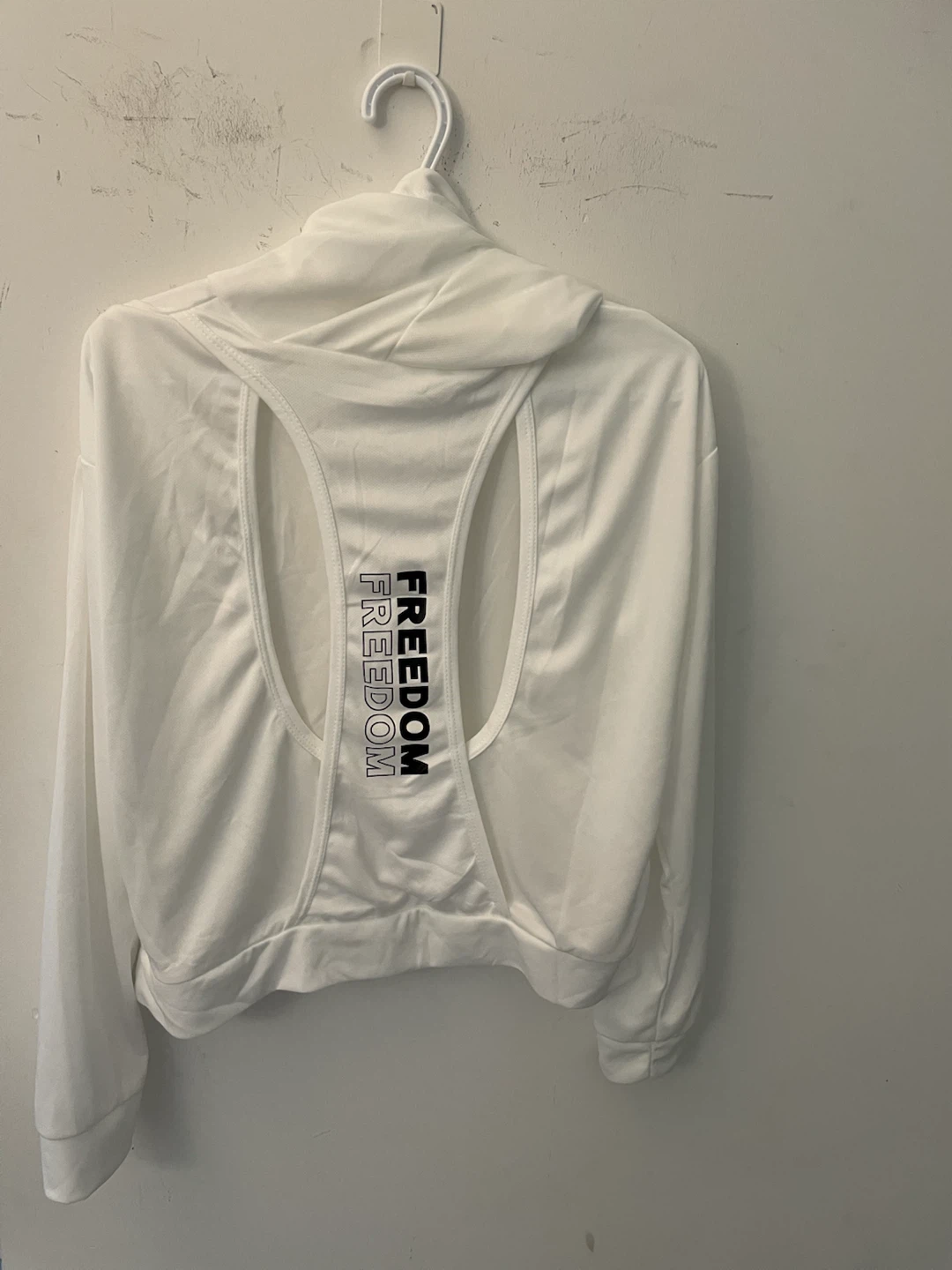 White Freedom Open-Back Hoodie - photo 2