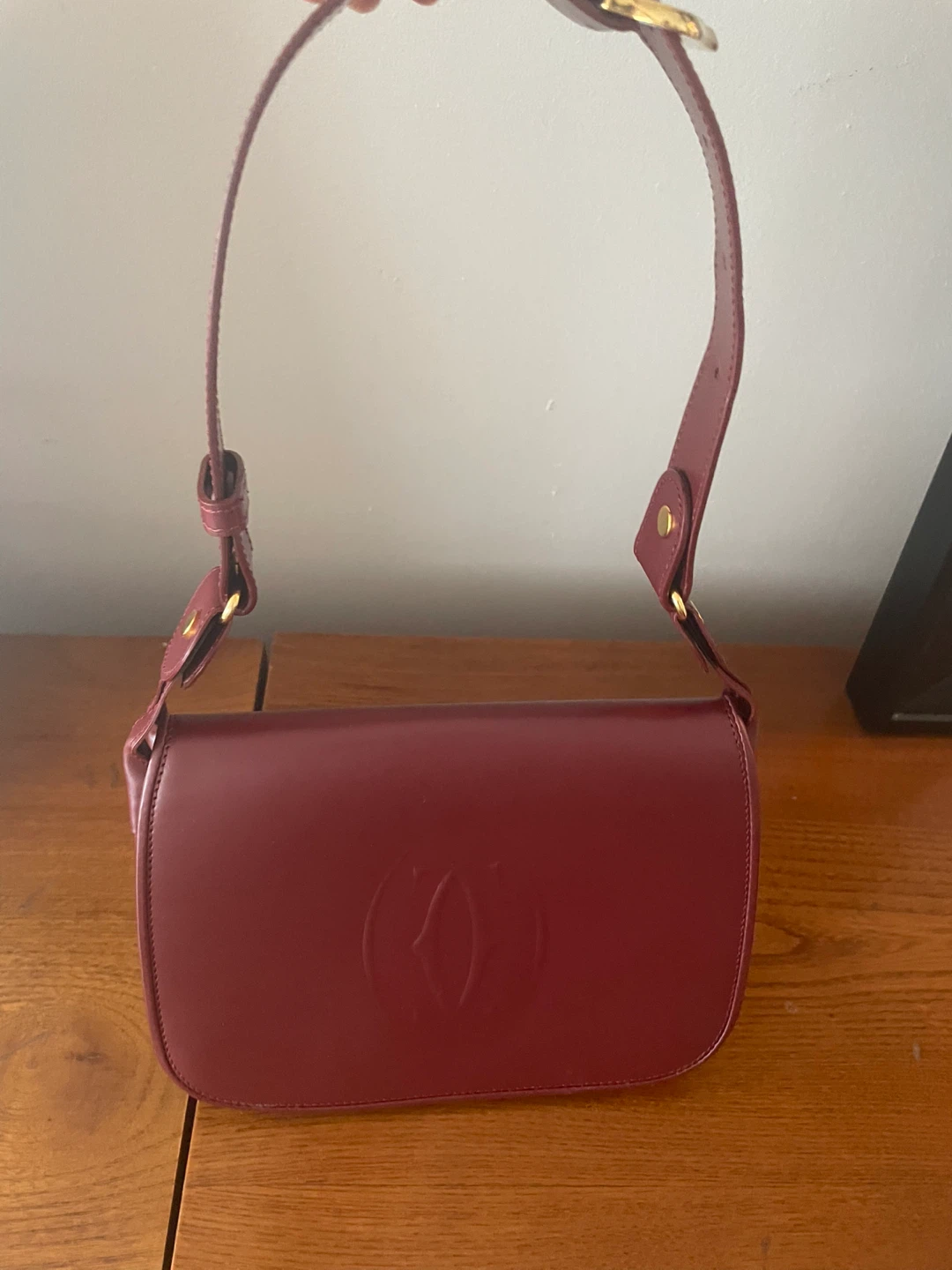 Vintage Cartier Burgundy Leather Shoulder Bag - photo 2