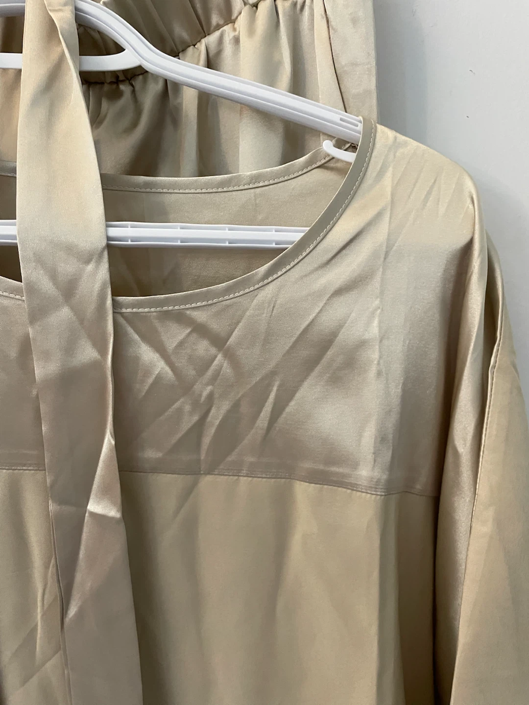 Champagne Satin Two-Piece Set - photo 2