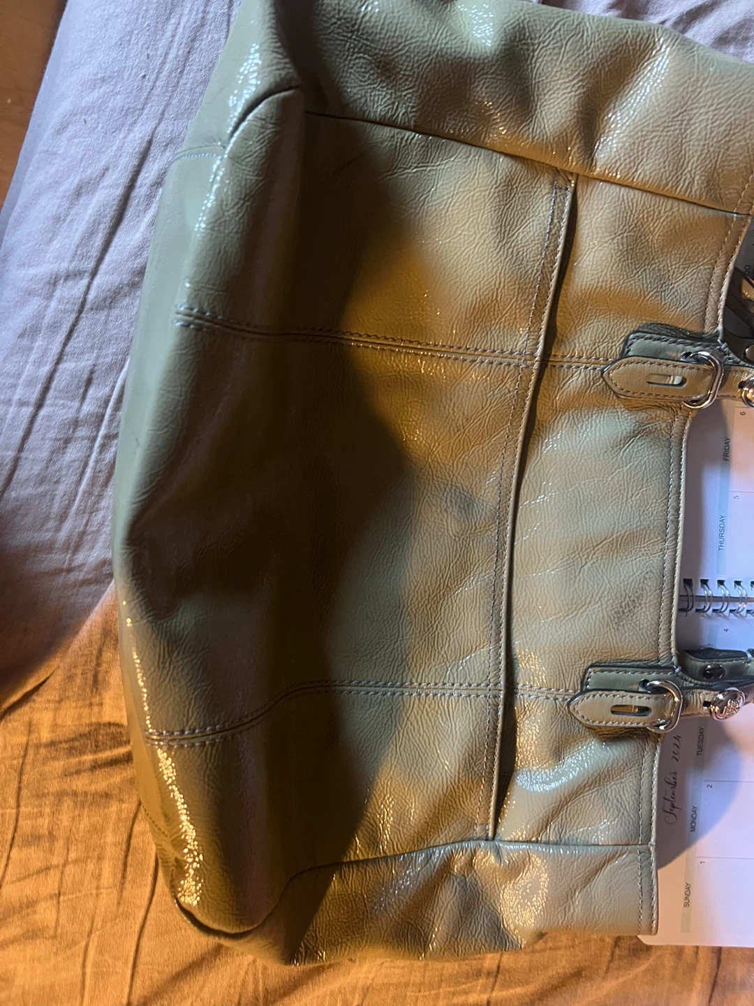 Olive Green coach Leather Tote Bag - photo 2