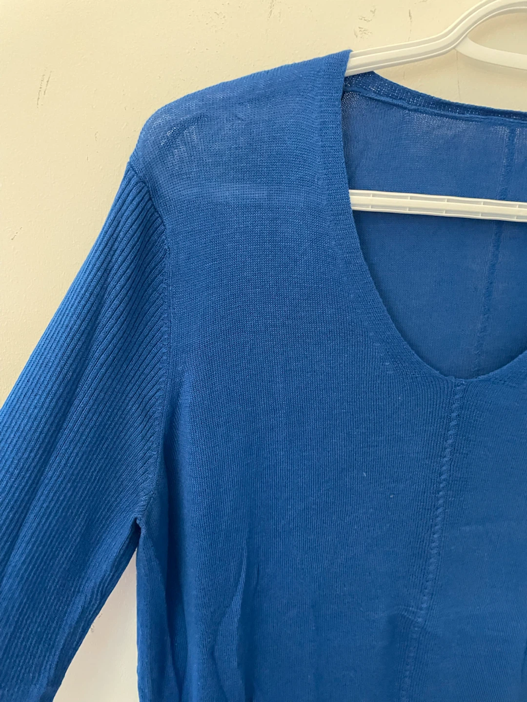 Royal Blue Lightweight Knit V-Neck Sweater - photo 2