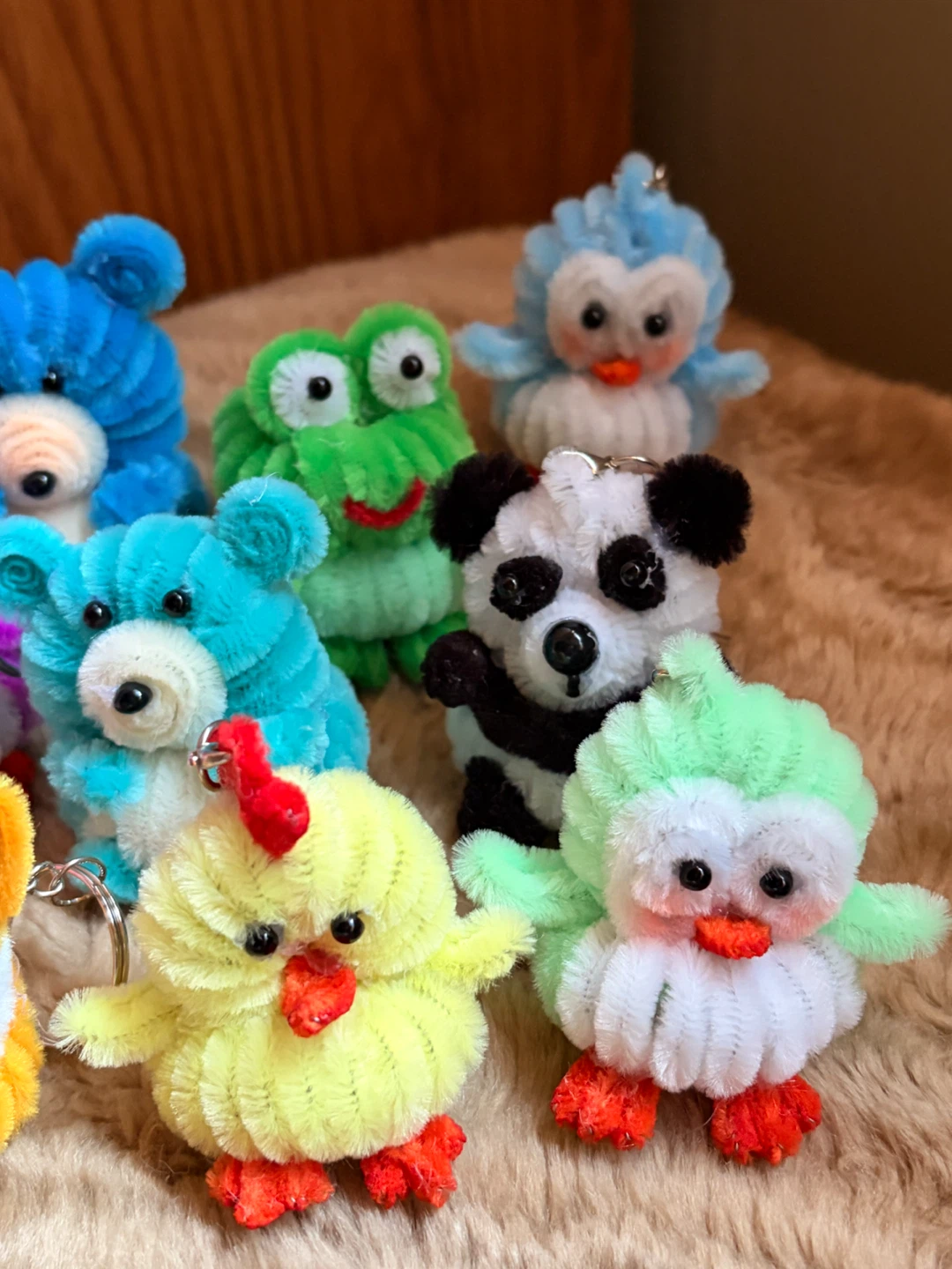 Assorted Handmade Pipe Cleaner Animal Keychains - photo 2