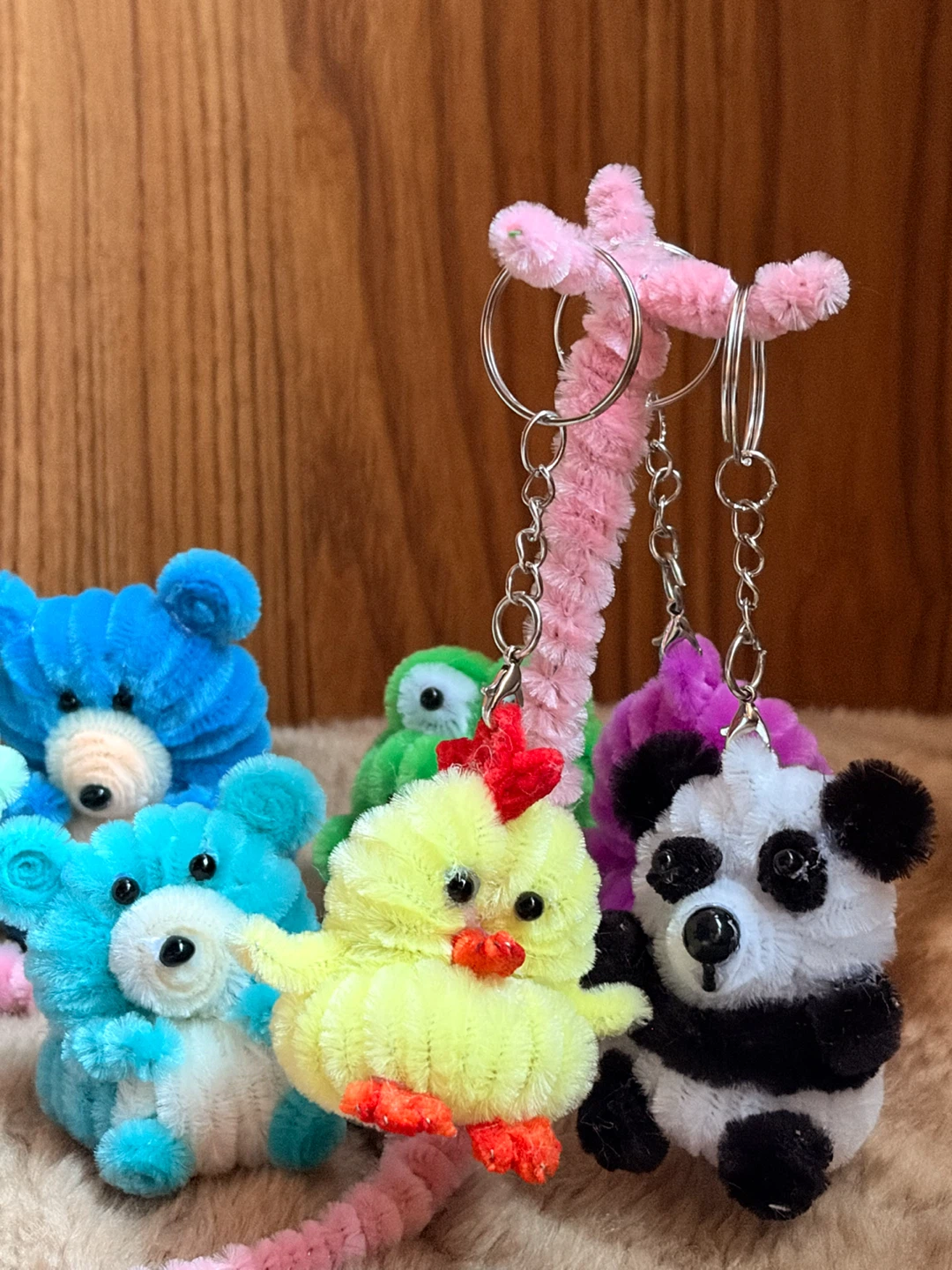 Assorted Handmade Pipe Cleaner Animal Keychains - photo 5