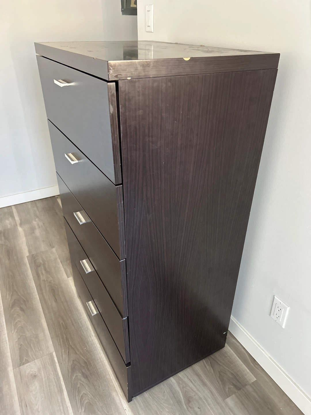 Dark Brown 5-Drawer Dresser - photo 2