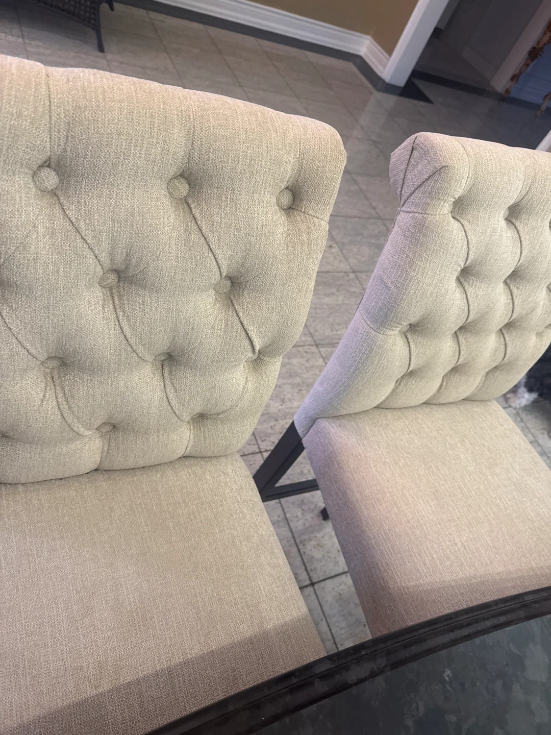 Set of Two Tufted Upholstered Bar Stools - photo 4
