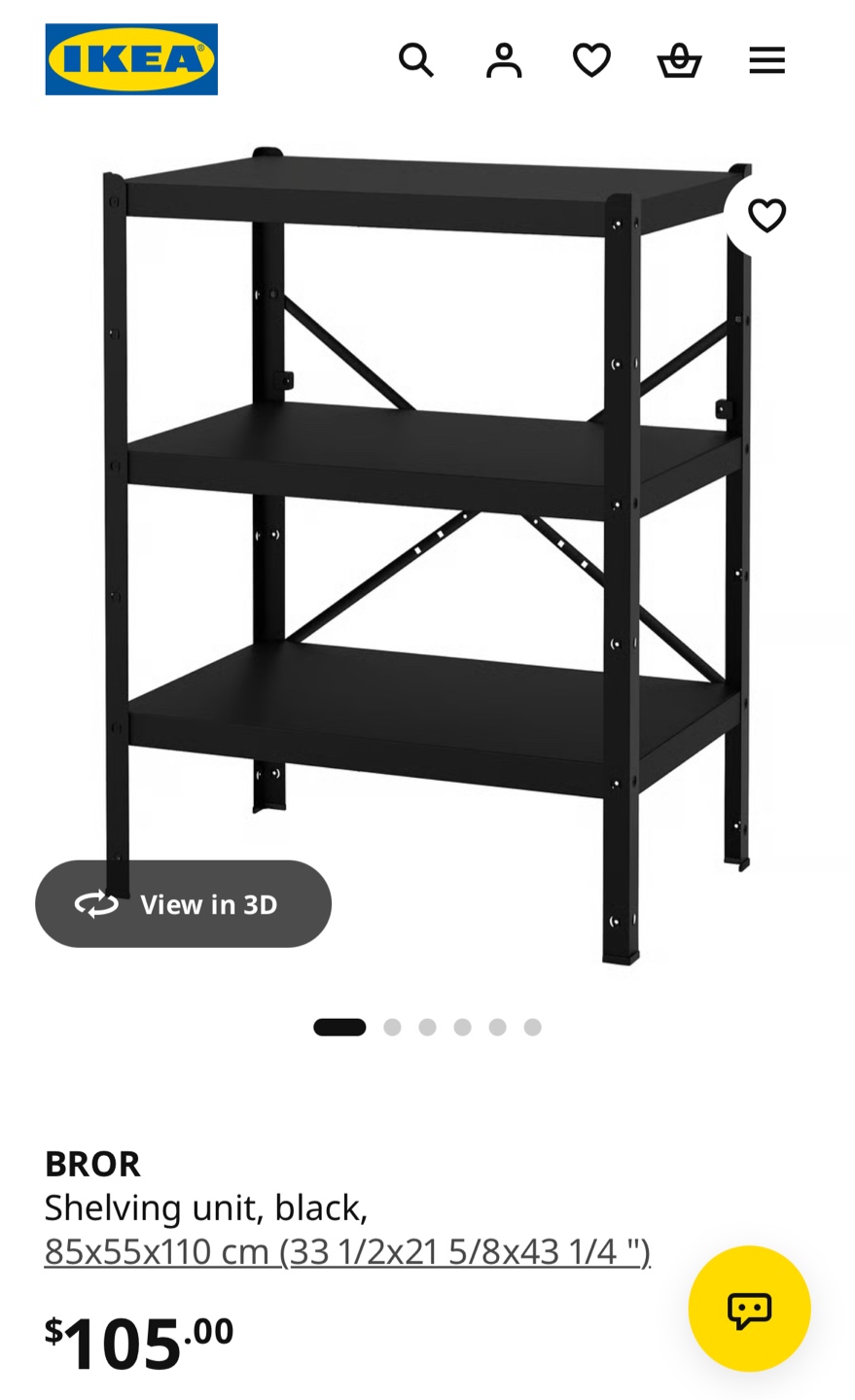 IKEA BROR Shelving Unit Black - photo 3