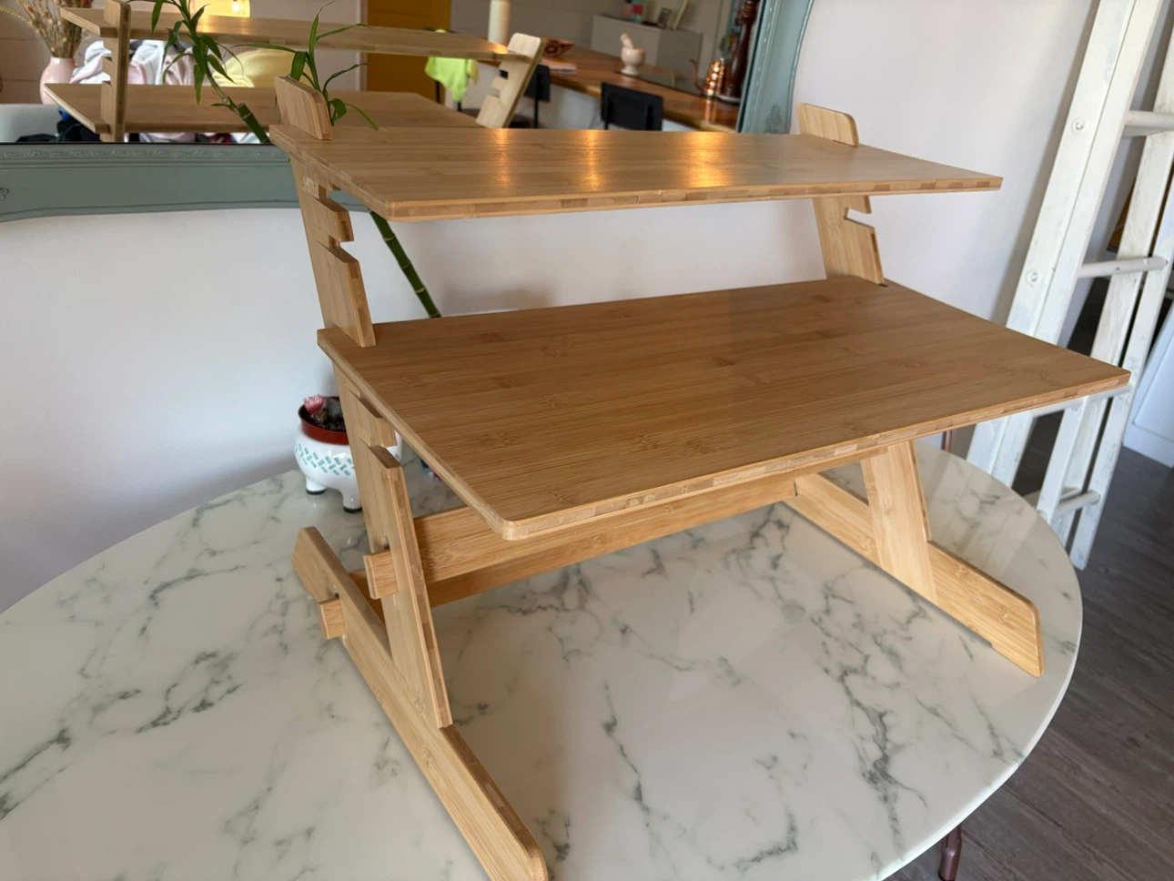 Adjustable Bamboo Standing Desk Converter