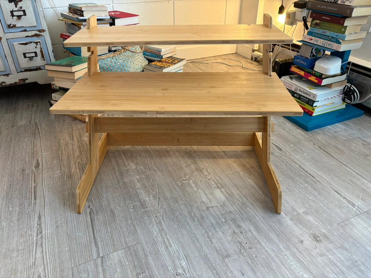 Adjustable Bamboo Standing Desk Converter - photo 2