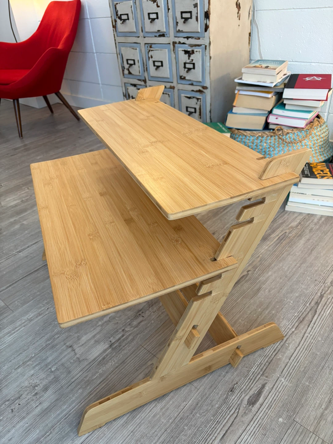 Adjustable Bamboo Standing Desk Converter - photo 3
