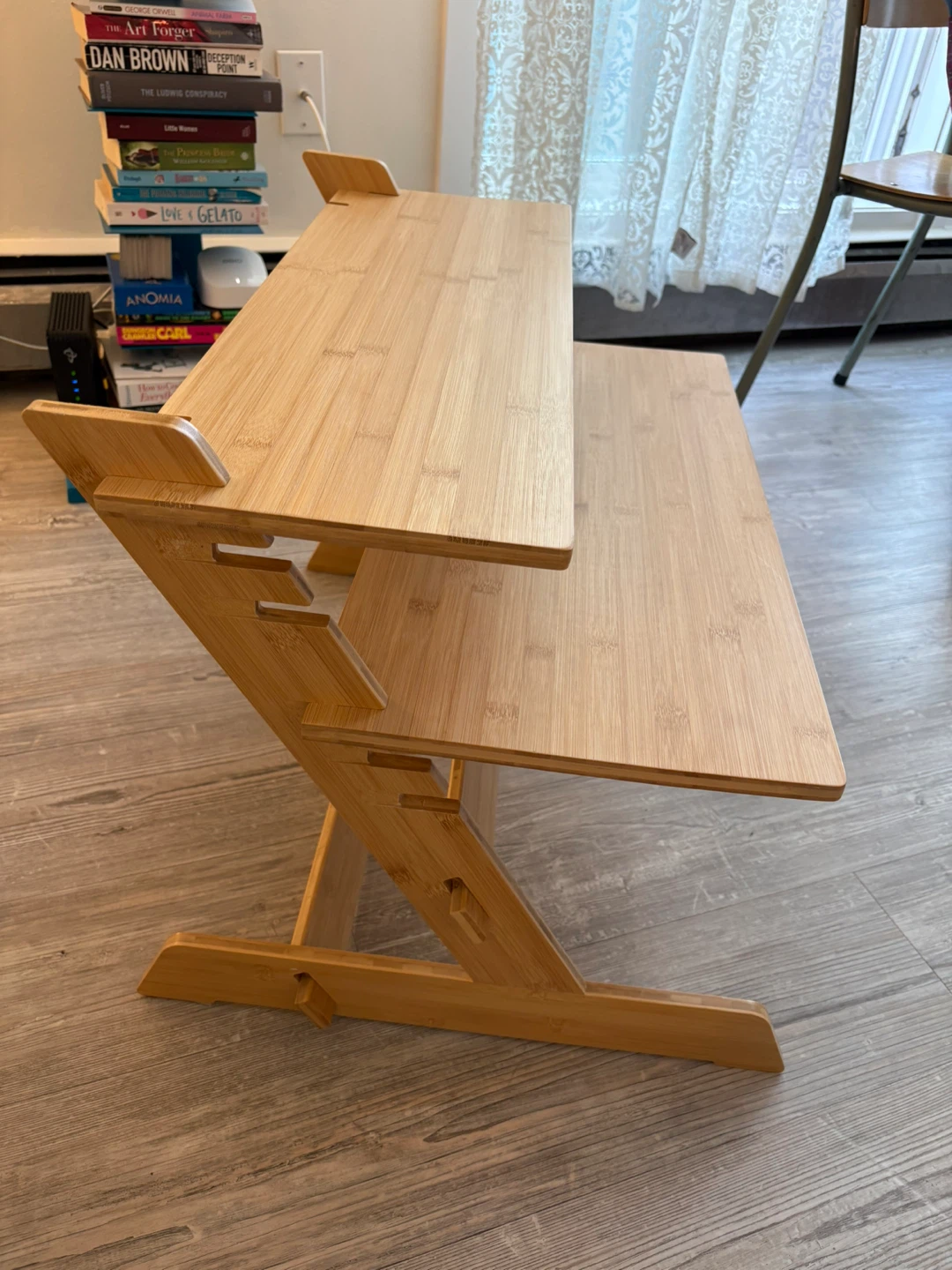 Adjustable Bamboo Standing Desk Converter - photo 4