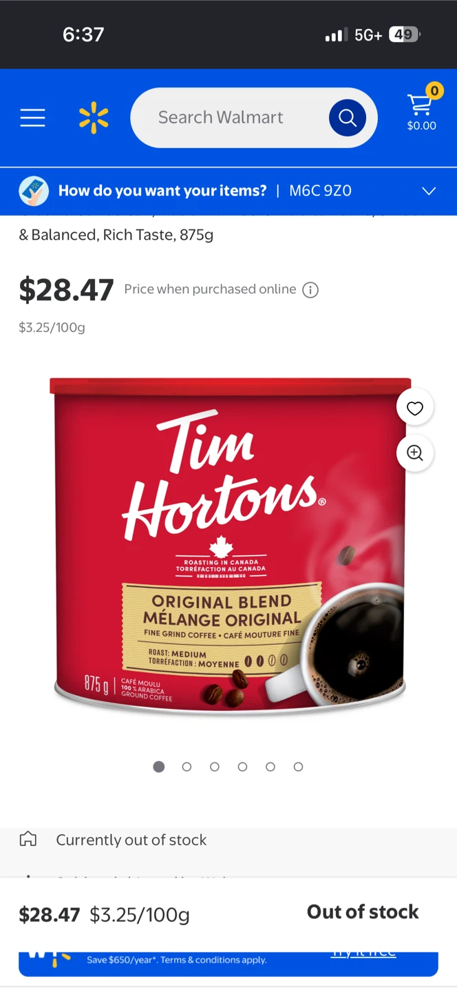 Tim Hortons Original Blend Coffee 875g - photo 2
