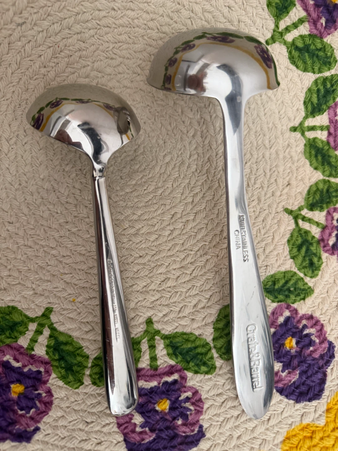 Crate & Barrel Stainless Steel Ladles