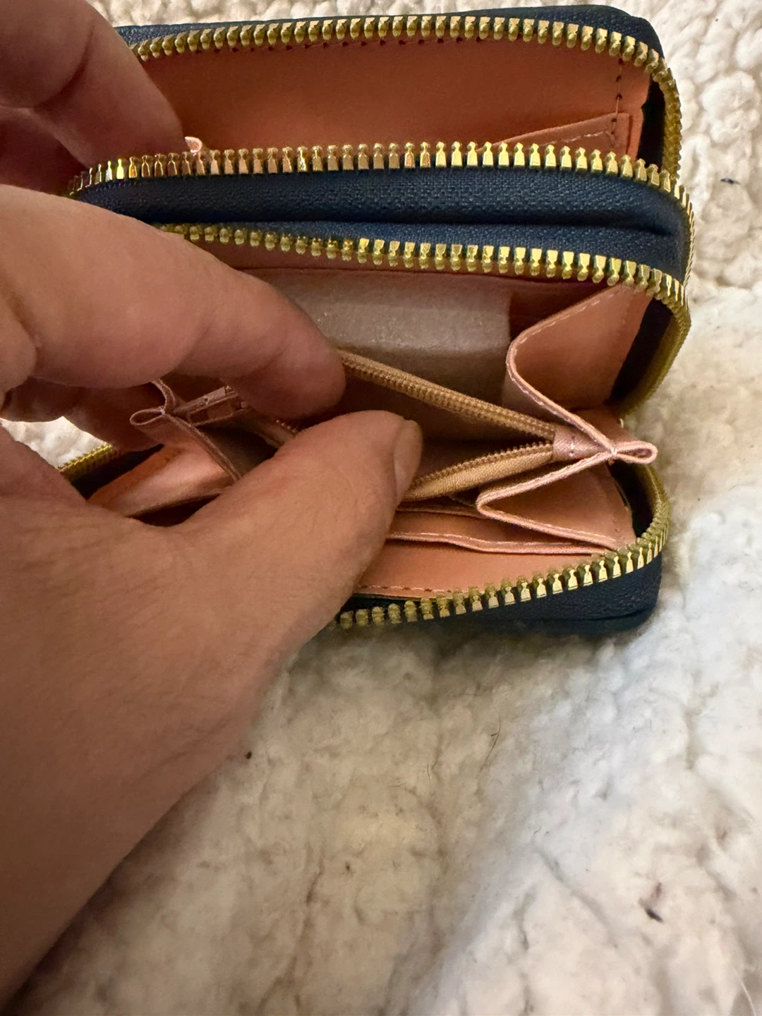Dark Aqua Green Quilted Small Zipper Wallet - photo 5