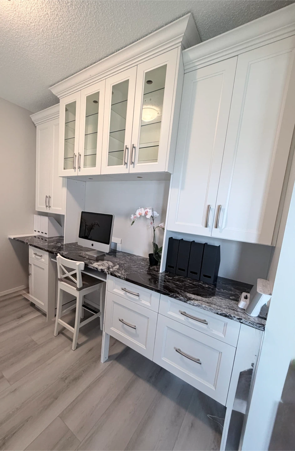 White Built-in Cabinetry Desk Unit