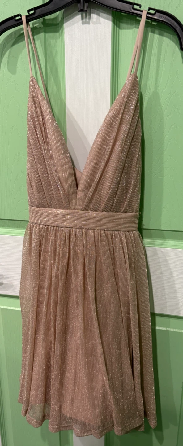 Rose Gold Shimmer Sleeveless Dress