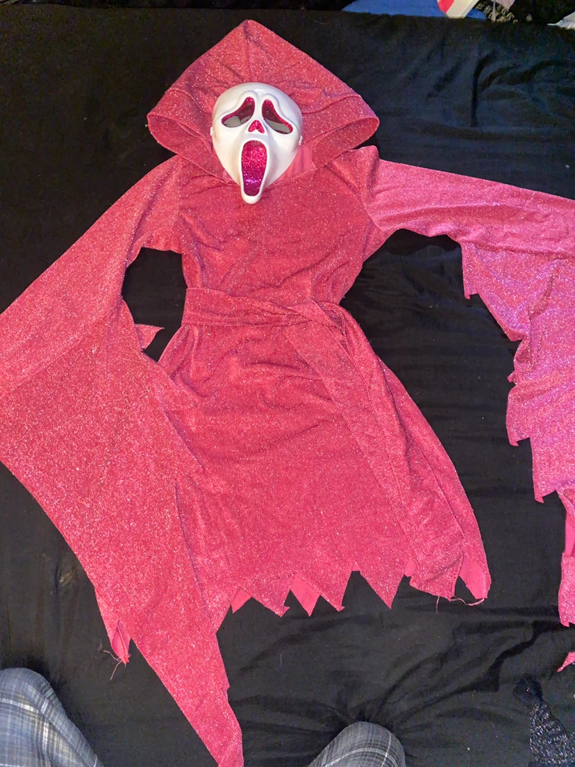 Adult Pink Ghost Face Bling Costume