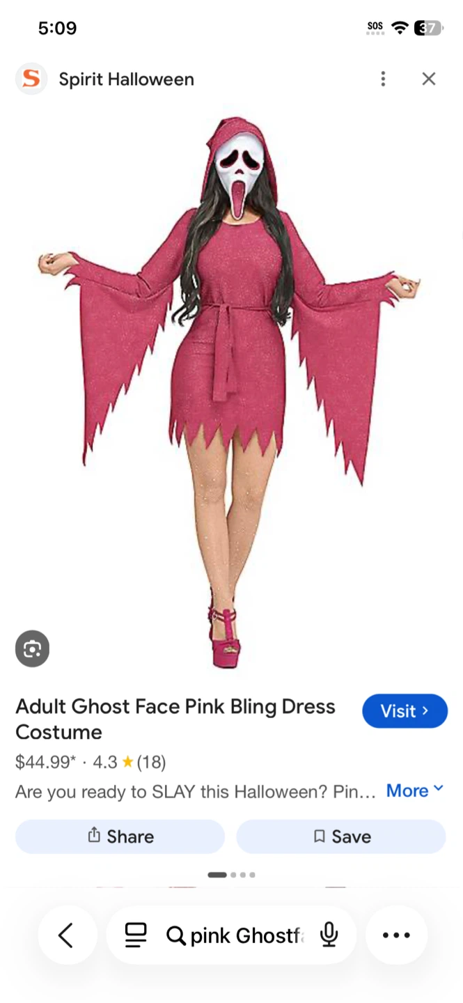 Adult Pink Ghost Face Bling Costume - photo 2