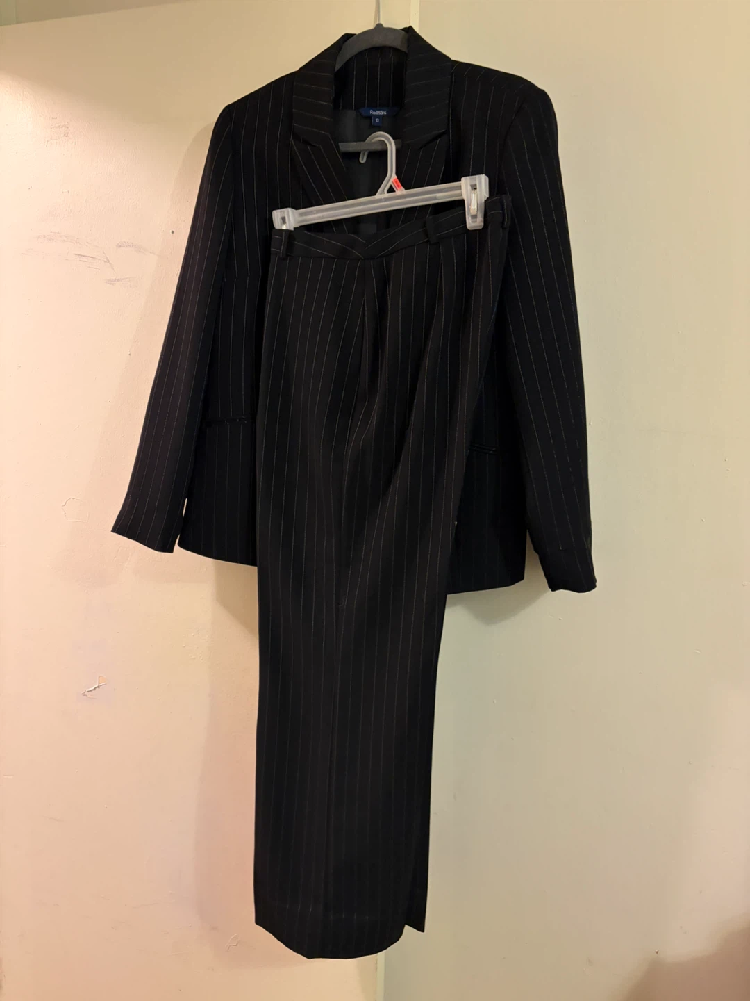 Reitmans Black Pinstripe Suit Size 13