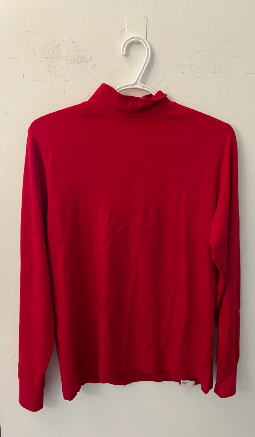 Lands' End Red Mock Neck Top