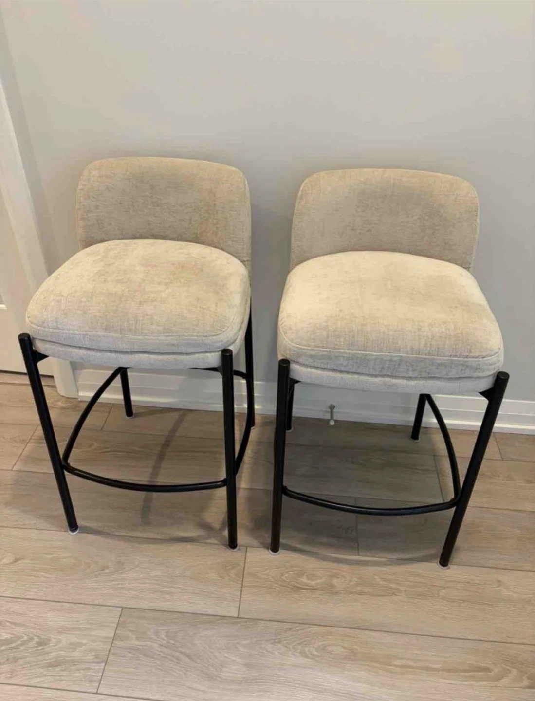 Set of Two Upholstered Bar Stools