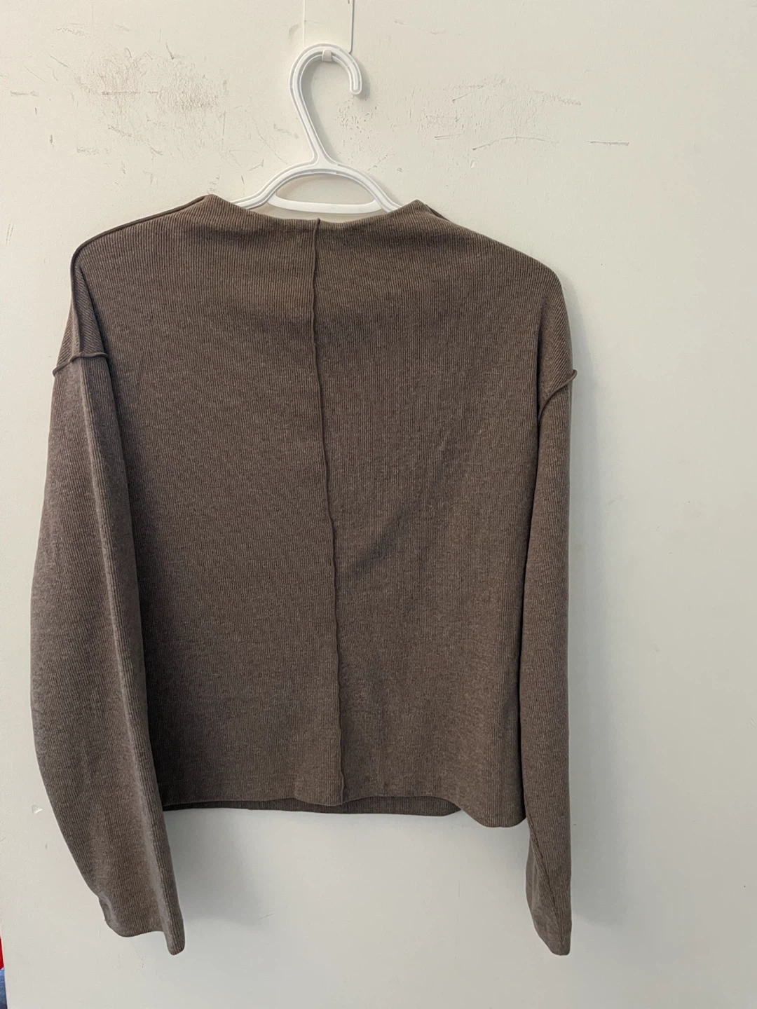 Brown ribbed long-sleeve top - photo 2
