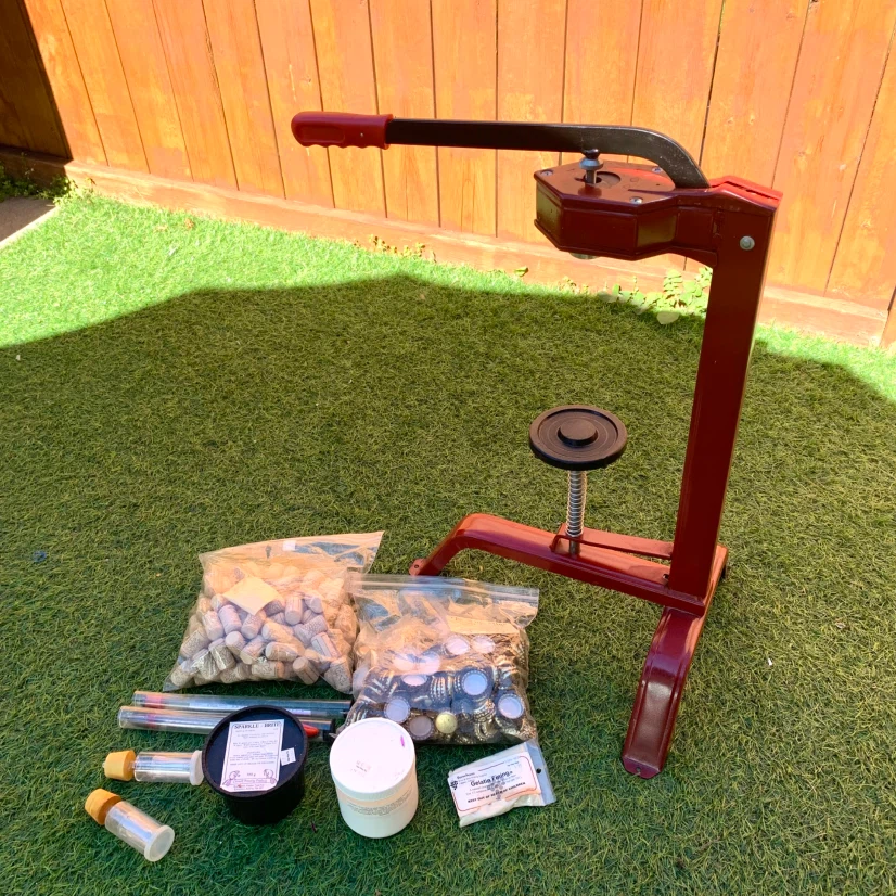 Wine Bottle Corker Kit Home Winemaking Bottling Corks Caps