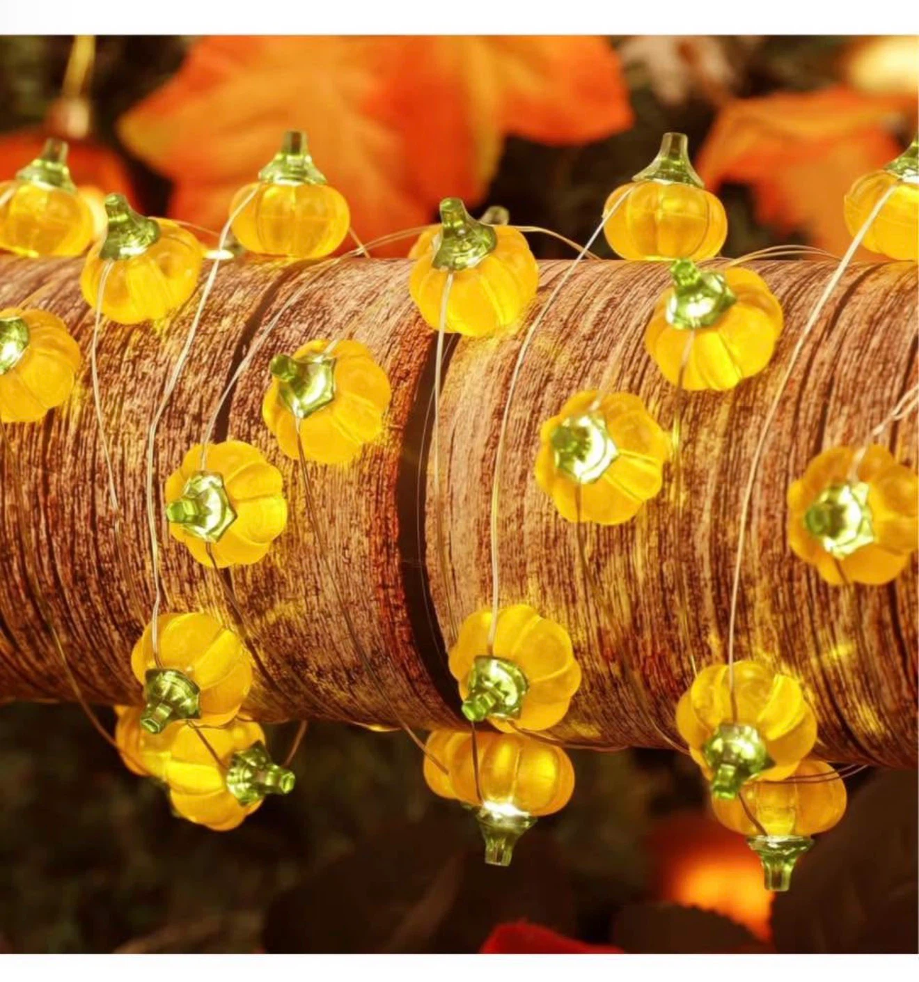 Pumpkin LED Fairy String Lights with Remote, brand new - photo 2