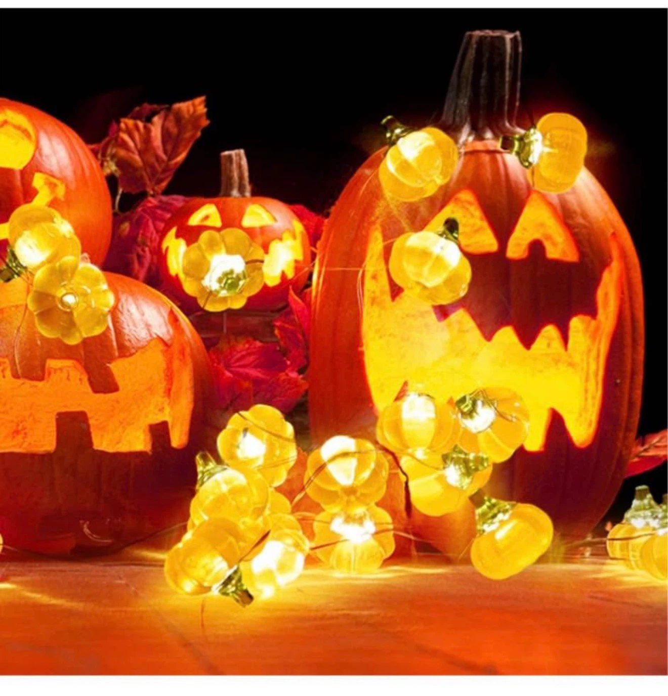 Pumpkin LED Fairy String Lights with Remote, brand new - photo 3
