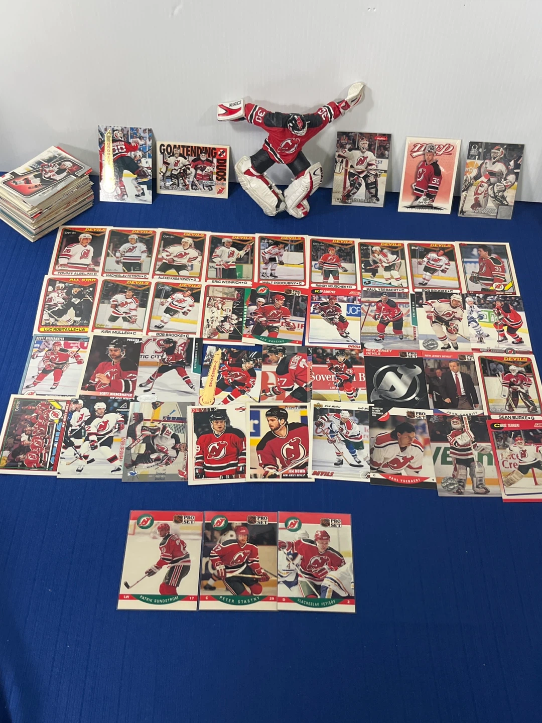 Vintage NJ Devils Lot: Brodeur Figure & Error Cards