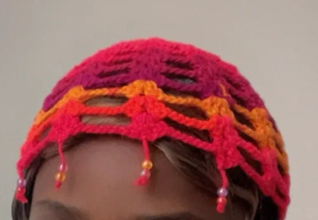 Colourful Handmade Crochet Beaded cap