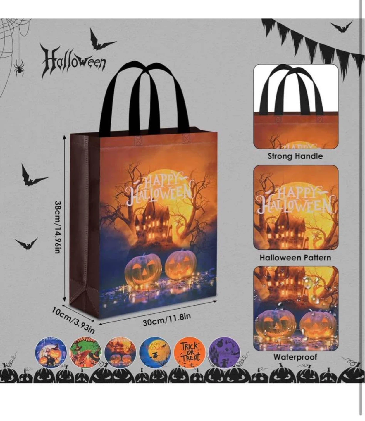 Set of Halloween Trick or Treat Reusable Bags, 9 pcs - photo 3